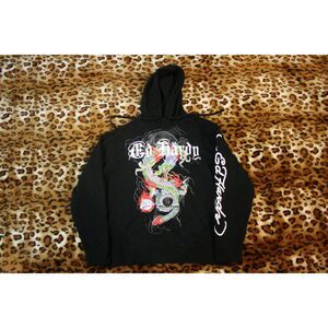 Ed Hardy Hoodie Vintage Graphic Y2K Size XL Dragon